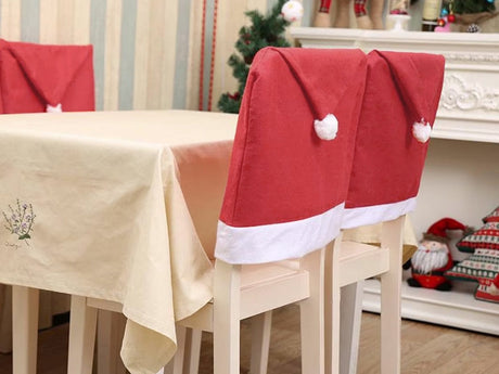 Tomteluvor till stolar stolsöverdrag röd 6-pack 50x68 cm