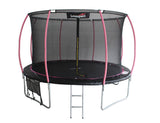 Trampolin 487 cm 16ft med säkerhetsnät 180 cm och stege svart/rosa