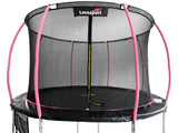 Trampolin 487 cm 16ft med säkerhetsnät 180 cm och stege svart/rosa