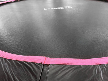 Trampolin 487 cm 16ft med säkerhetsnät 180 cm och stege svart/rosa