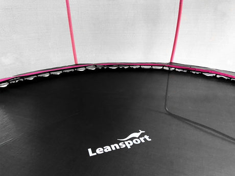 Trampolin 487 cm 16ft med säkerhetsnät 180 cm och stege svart/rosa
