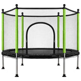 Trampolin för barn 140 cm med säkerhetsnät, 10 bollar, 150 kg