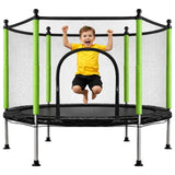 Trampolin för barn 140 cm med säkerhetsnät, 10 bollar, 150 kg