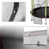 Trampolin för barn 140 cm med säkerhetsnät, 10 bollar, 150 kg