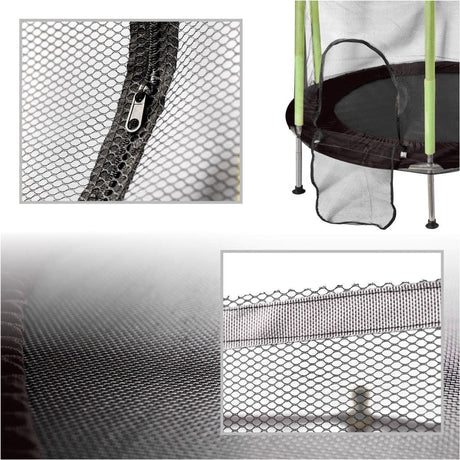 Trampolin för barn 140 cm med säkerhetsnät, 10 bollar, 150 kg
