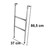 Trampolinstege i stål 2 steg 86 cm universell med krokar
