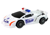Transformers leksaksbil 2-i-1 polisbil till robot med ljus & ljud vit