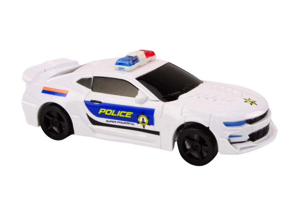 Transformers leksaksbil polisbil som blir robot 2-i-1 23,5 cm
