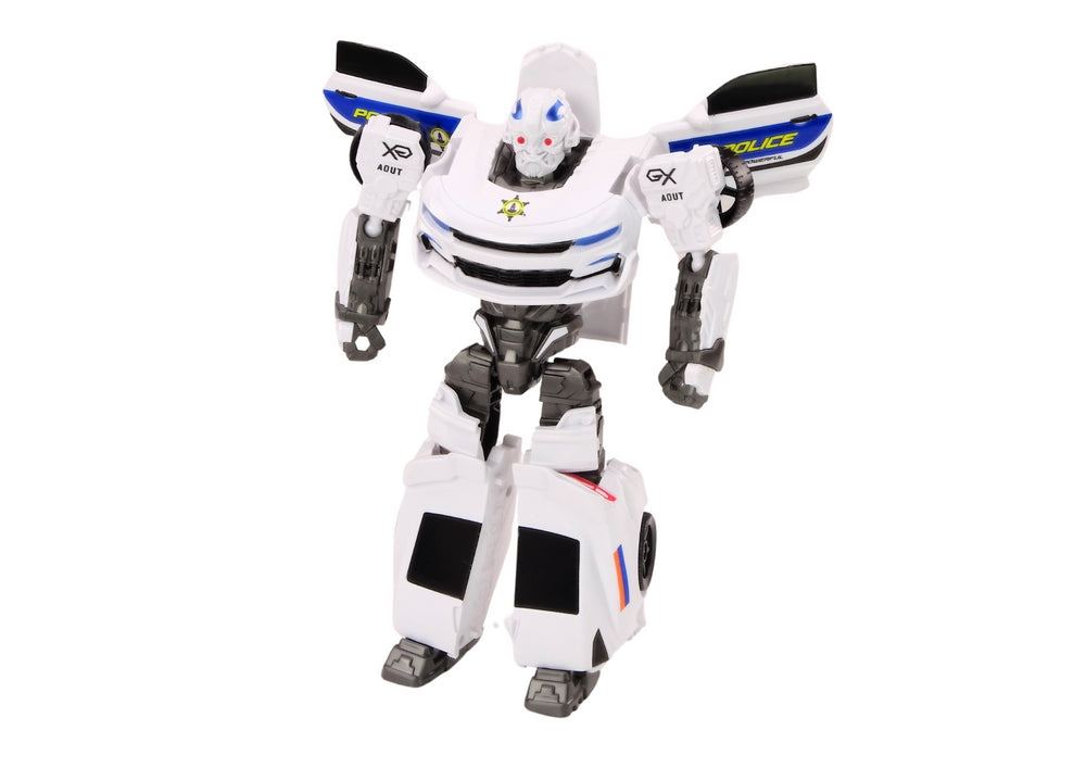 Transformers leksaksbil polisbil som blir robot 2-i-1 23,5 cm