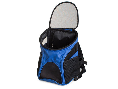 Transportryggsäck hund/katt nylon blå 33x30x25 cm max 10 kg