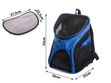 Transportryggsäck hund/katt nylon blå 33x30x25 cm max 10 kg
