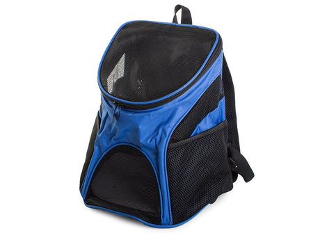 Transportryggsäck hund/katt nylon blå 33x30x25 cm max 10 kg