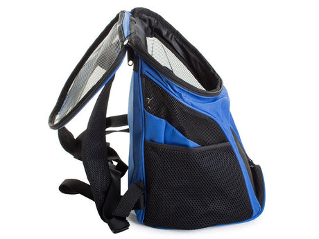 Transportryggsäck hund/katt nylon blå 33x30x25 cm max 10 kg