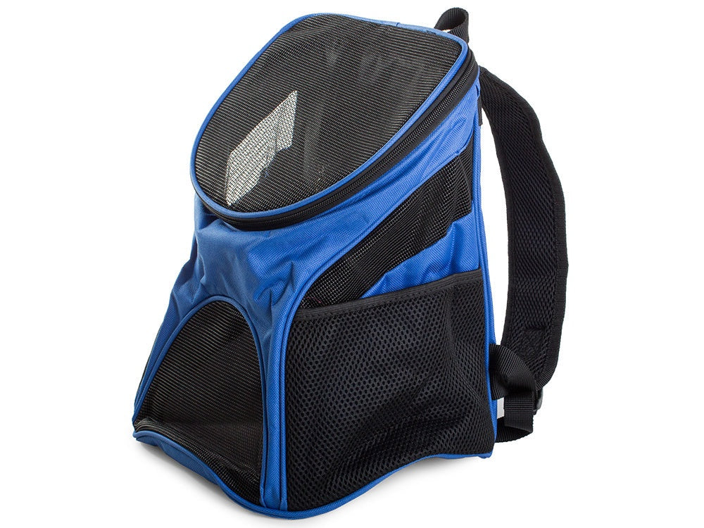 Transportryggsäck hund/katt nylon blå 33x30x25 cm max 10 kg