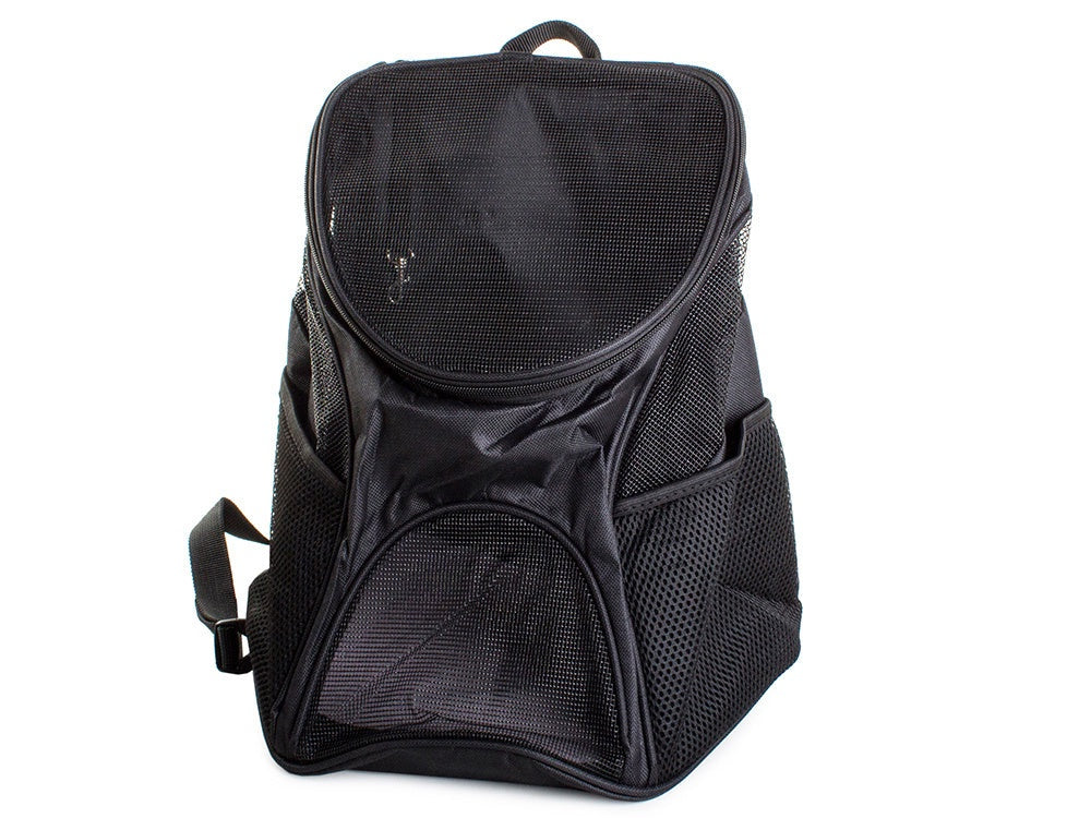 Transportryggsäck hund/katt nylon svart 33x30x25 cm max 10 kg