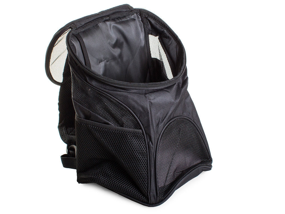 Transportryggsäck hund/katt nylon svart 33x30x25 cm max 10 kg