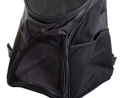 Transportryggsäck hund/katt nylon svart 33x30x25 cm max 10 kg