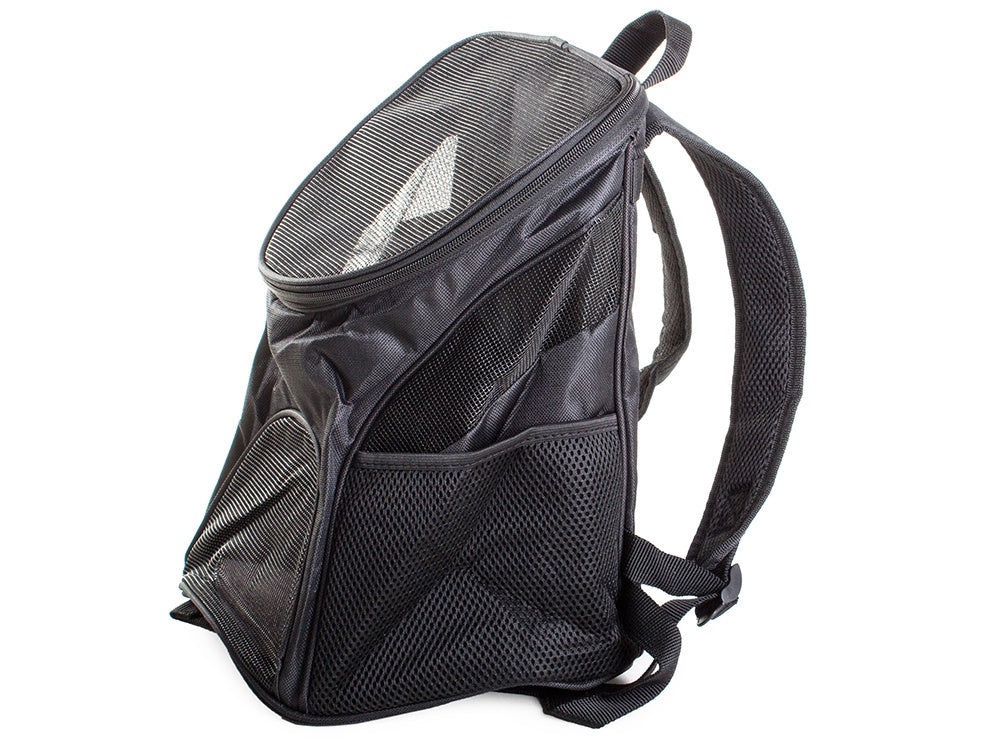 Transportryggsäck hund/katt nylon svart 33x30x25 cm max 10 kg