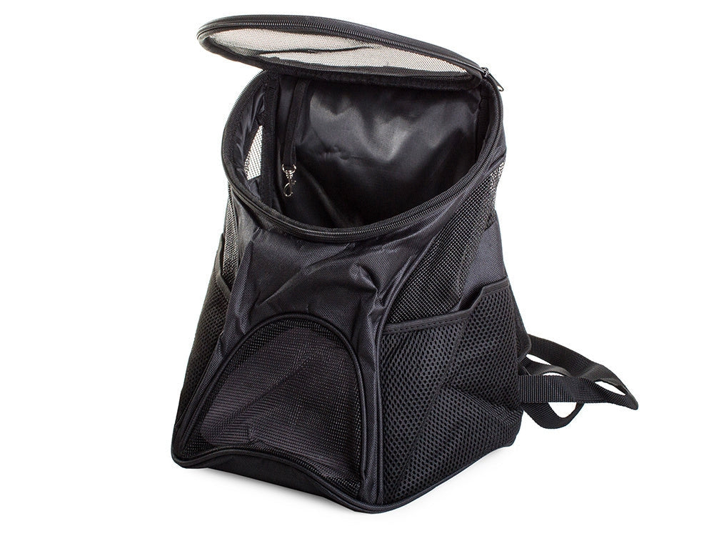 Transportryggsäck hund/katt nylon svart 33x30x25 cm max 10 kg