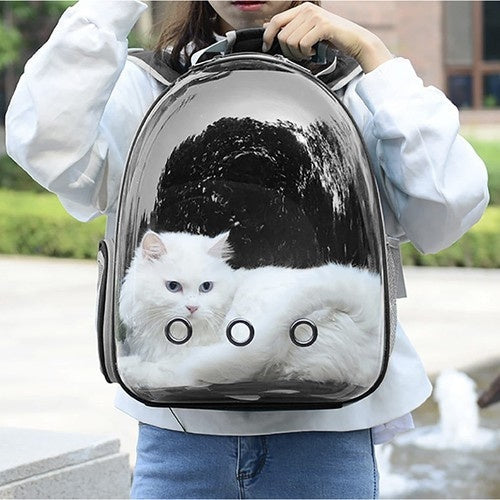 Transportväska för hund/katt 41x35x24 cm max 10 kg plexiglasfront