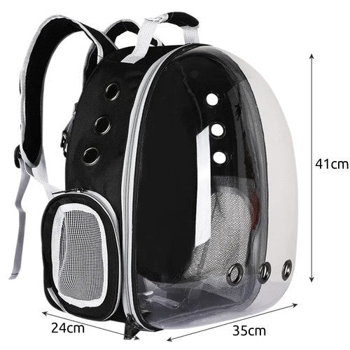 Transportväska för hund/katt 41x35x24 cm max 10 kg plexiglasfront