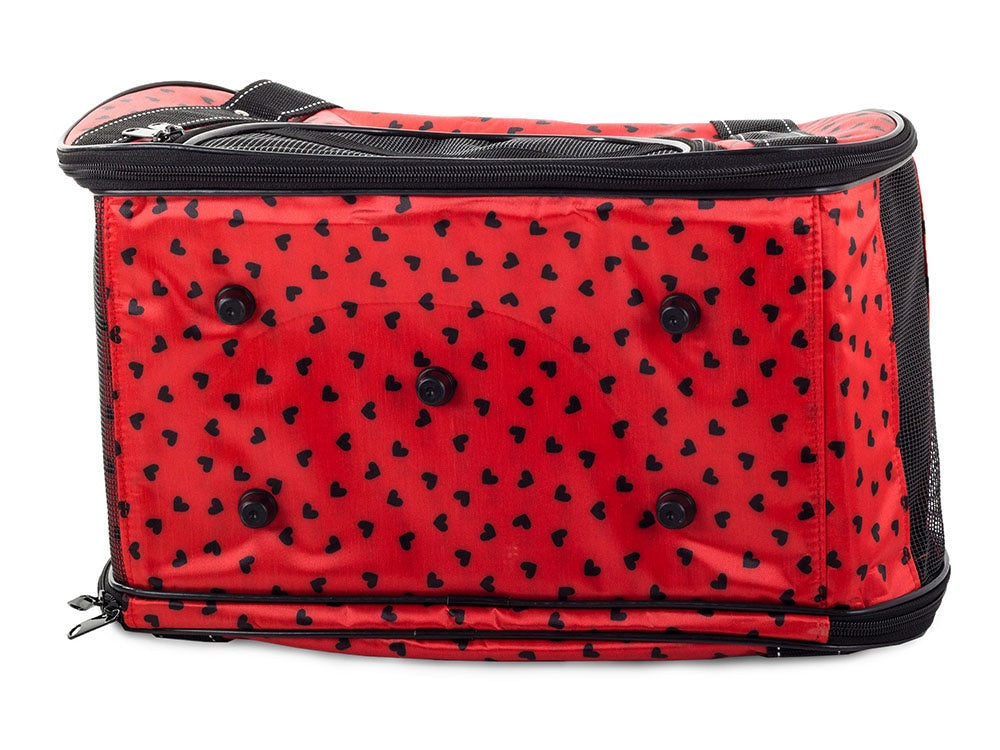 Transportväska hund/katt 41x23x27 cm med insats, röd