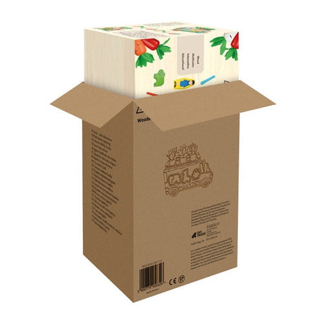 Träbil formsorterare i trä 30x15x10 cm flerfärgad 2+ år