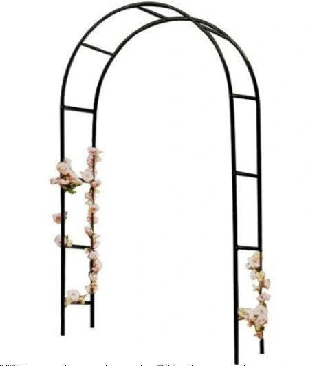 Trädgårdsbåge i järn svart 240x140x38 cm för klätterväxter