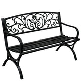 Trädgårdsbänk i metall 2-sits 127x60x85 cm max 220 kg