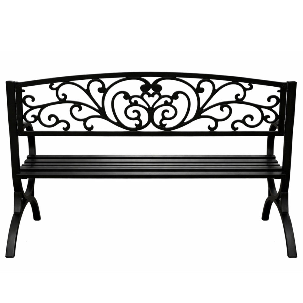 Trädgårdsbänk i metall 2-sits 127x60x85 cm max 220 kg