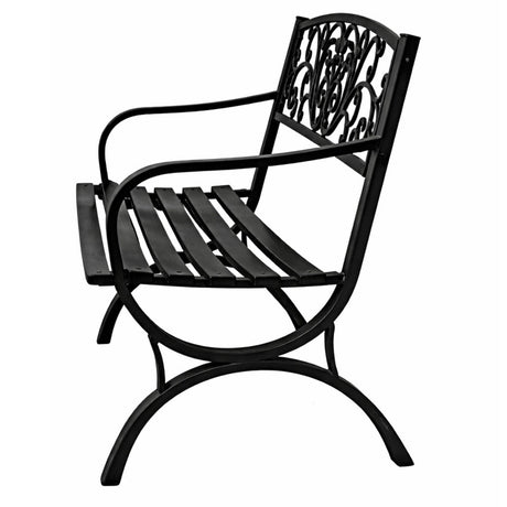 Trädgårdsbänk i metall 2-sits 127x60x85 cm max 220 kg