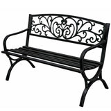 Trädgårdsbänk i metall 2-sits 127x60x85 cm max 220 kg