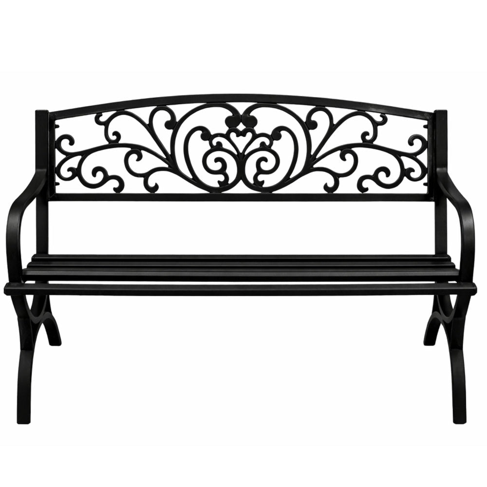 Trädgårdsbänk i metall 2-sits 127x60x85 cm max 220 kg