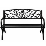 Trädgårdsbänk i metall 2-sits 127x60x85 cm max 220 kg