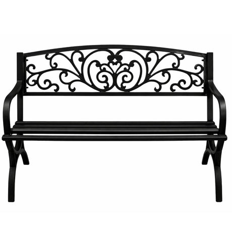 Trädgårdsbänk i metall 2-sits 127x60x85 cm max 220 kg