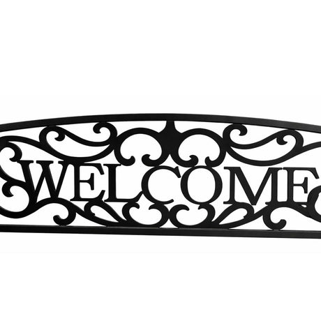Trädgårdsbänk metall svart matt 127x61x87 cm "WELCOME" 320 kg