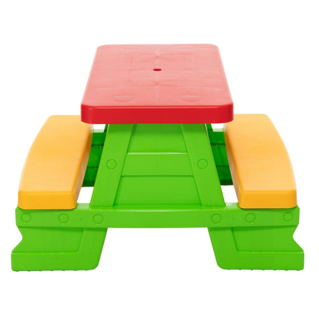 Trädgårdsbord med bänkar för barn, grön, för utomhusbruk