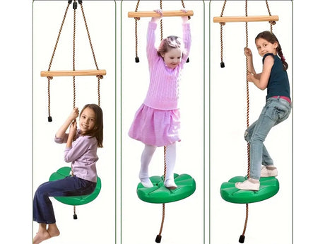 Trädgårdsgunga rund Ø30 cm grön max 75 kg rep 190 cm