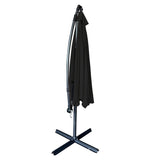 Trädgårdsparaply 290 cm svart med vev, lutning/höjdjustering, hölje