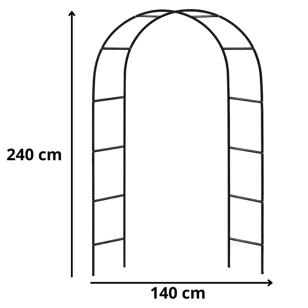 Trädgårdspergola båge 240x140x38 cm pulverlackerat stålrör 13 mm