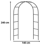 Trädgårdspergola båge 240x140x38 cm pulverlackerat stålrör 13 mm
