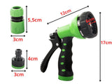 Trädgårdsslang 1/2 tum 30 m med spraypistol 7 lägen + 3 kopplingar