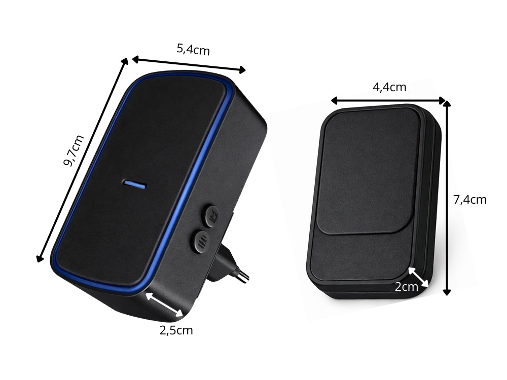 Trådlös dörrklocka IP68 batterifri knapp 130 m 38 melodier