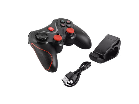 Trådlös gamepad Bluetooth med mobilhållare för iOS/Android/PC svart