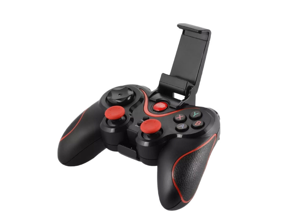 Trådlös gamepad Bluetooth med mobilhållare för iOS/Android/PC svart