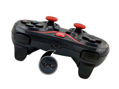 Trådlös gamepad Bluetooth med mobilhållare för iOS/Android/PC svart