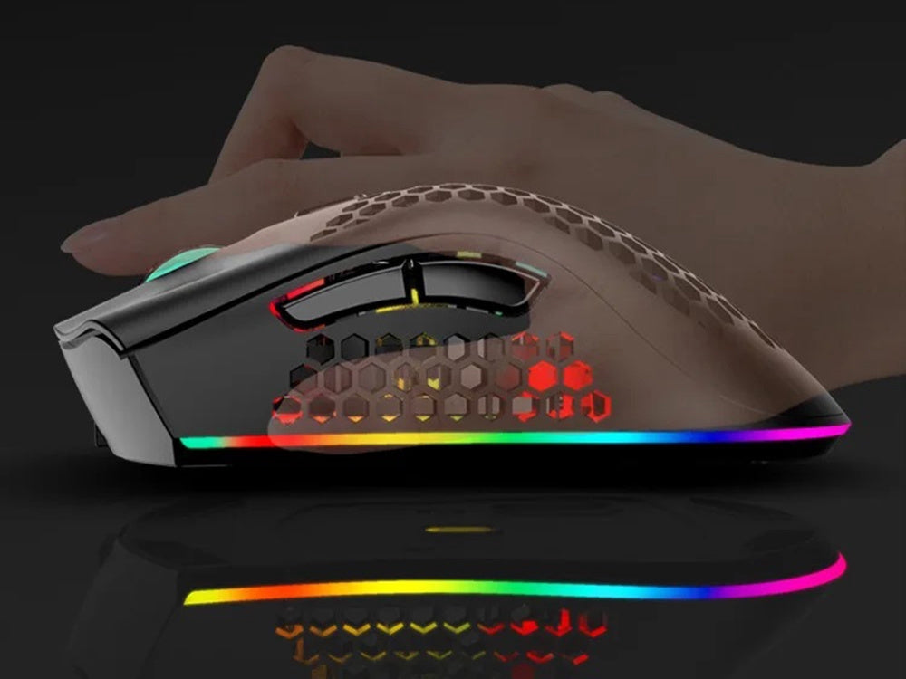 Trådlös gamingmus 2,4 GHz RGB optisk 800–1600 DPI uppladdningsbar