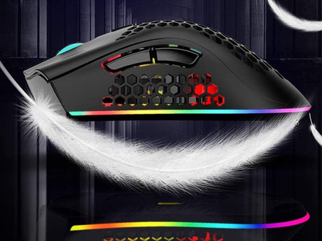 Trådlös gamingmus 2,4 GHz RGB optisk 800–1600 DPI uppladdningsbar