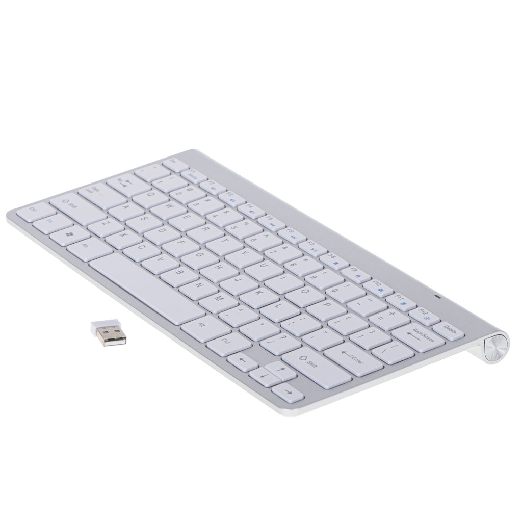Trådlöst tangentbord 2.4GHz USB silver för Smart TV/PC/Mac/Android