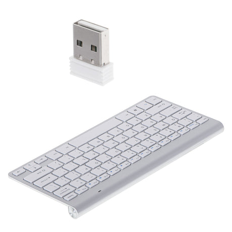 Trådlöst tangentbord 2.4GHz USB silver för Smart TV/PC/Mac/Android